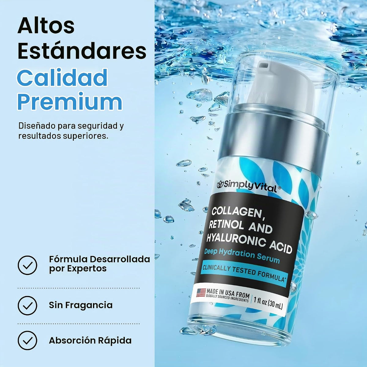 Suero facial de colágeno retinol - Hidratante antienvejecimiento pa...