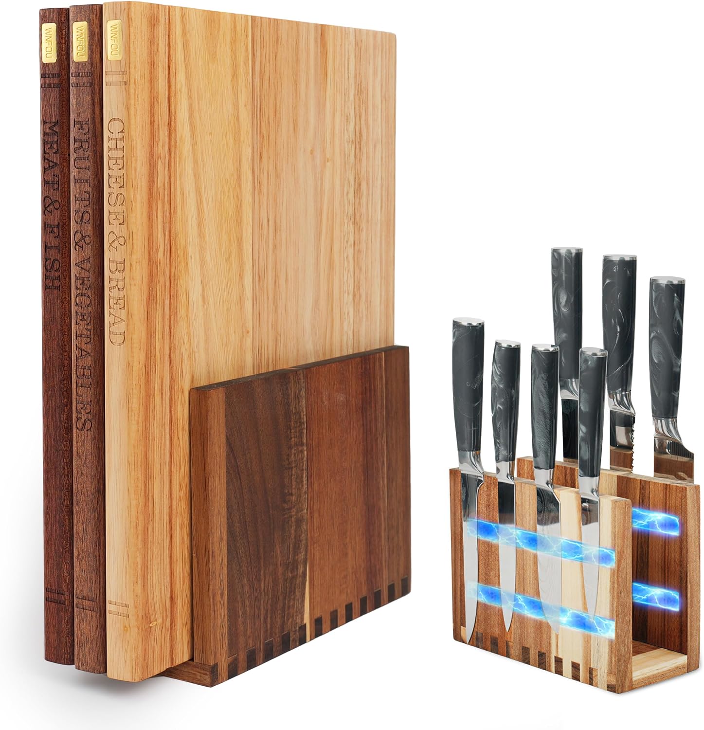 Juego de tablas de cortar magnéticas con soporte para cocina que ah...
