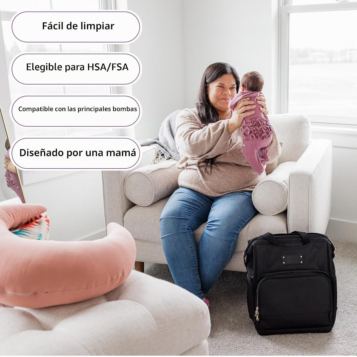 Sarah Wells Norah - Mochila para extractor de leche para trabajo y...