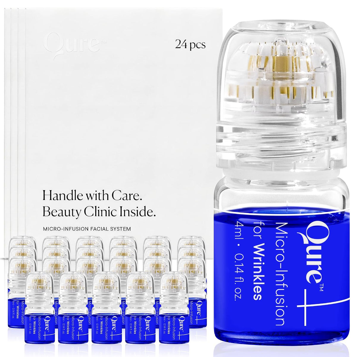 Qure Sistema de microinfusión para la cara, fórmula azul para todo...