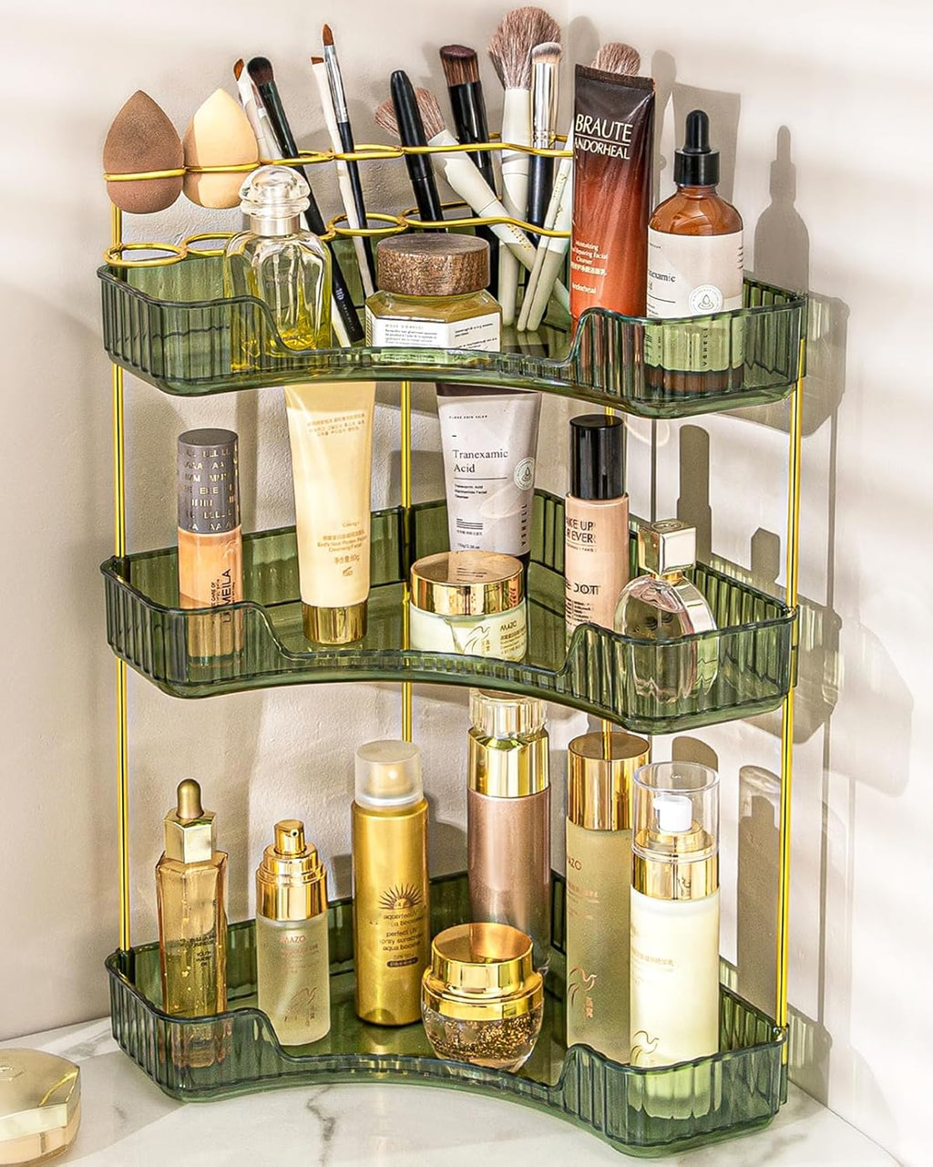 NATURE'S SOURCE Organizador de maquillaje para tocador, organiz...