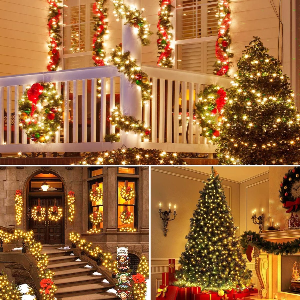 VTECHOLOGY Guirnalda de luces de Navidad para interiores y exterior...