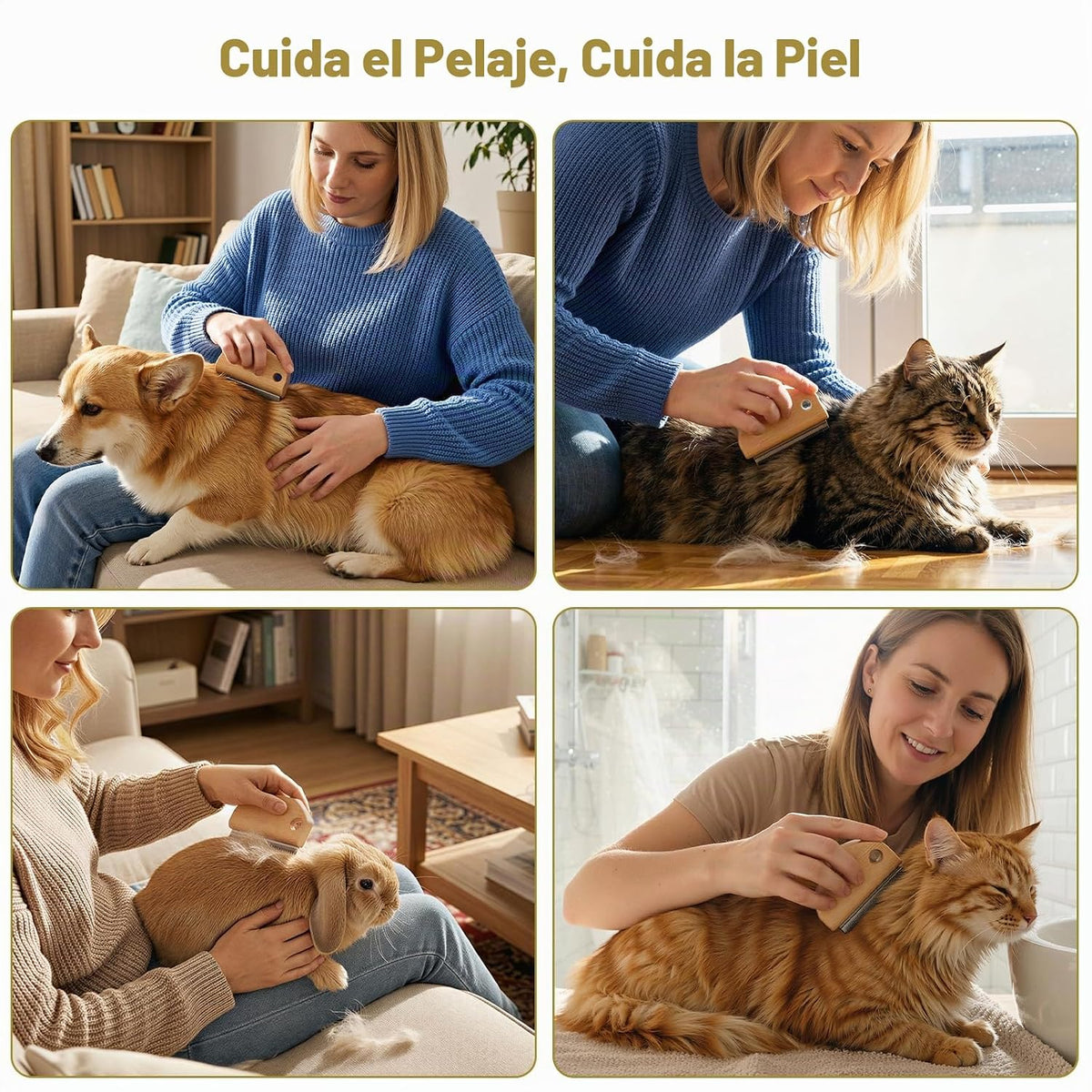 Tivray Cepillo de pelo para perros, cepillo para quitar pelo de mas...
