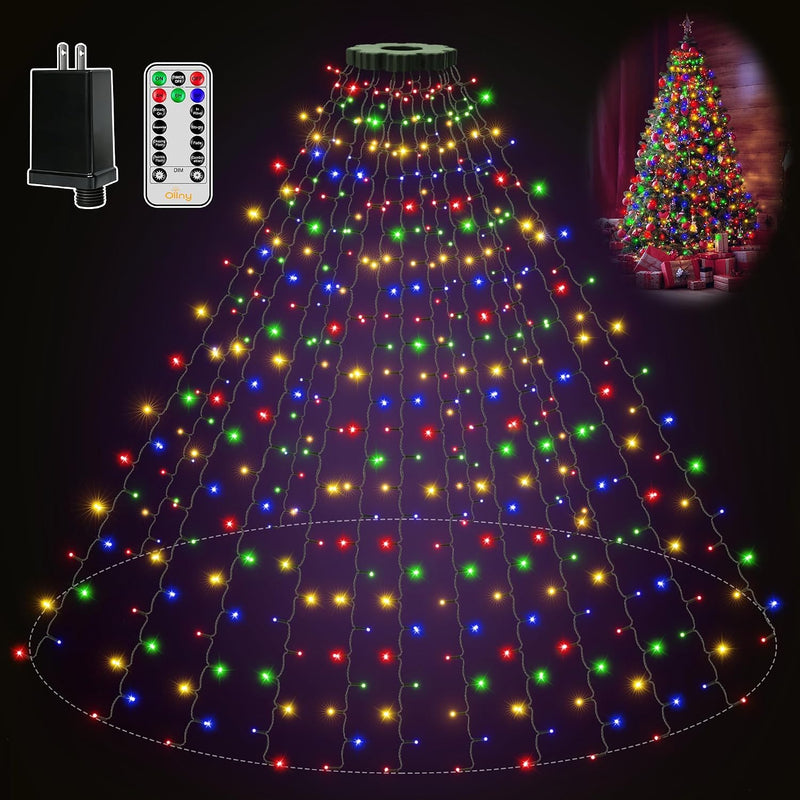 Ollny Luces de Árbol de Navidad 400LED 8.2 pies*16 Cadenas con Anil...