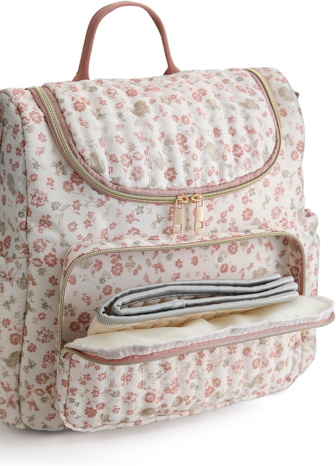 YESFIXS Mochila acolchada para pañales, mochila grande con estampad...
