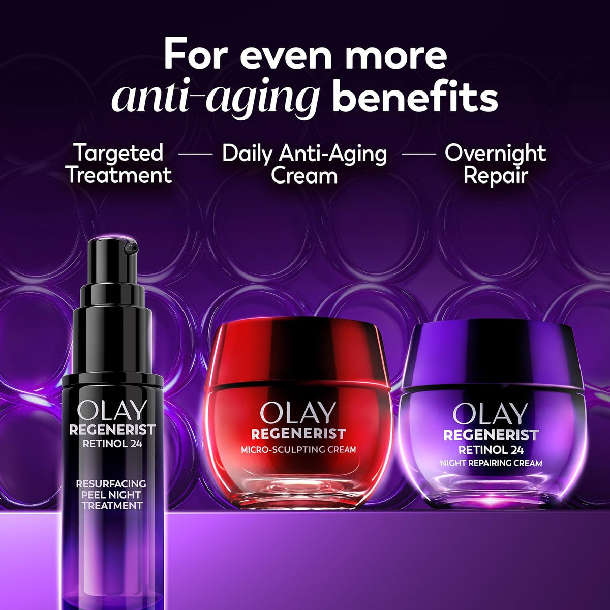 Olay Crema de noche de retinol para mujeres, hidratante facial anti...