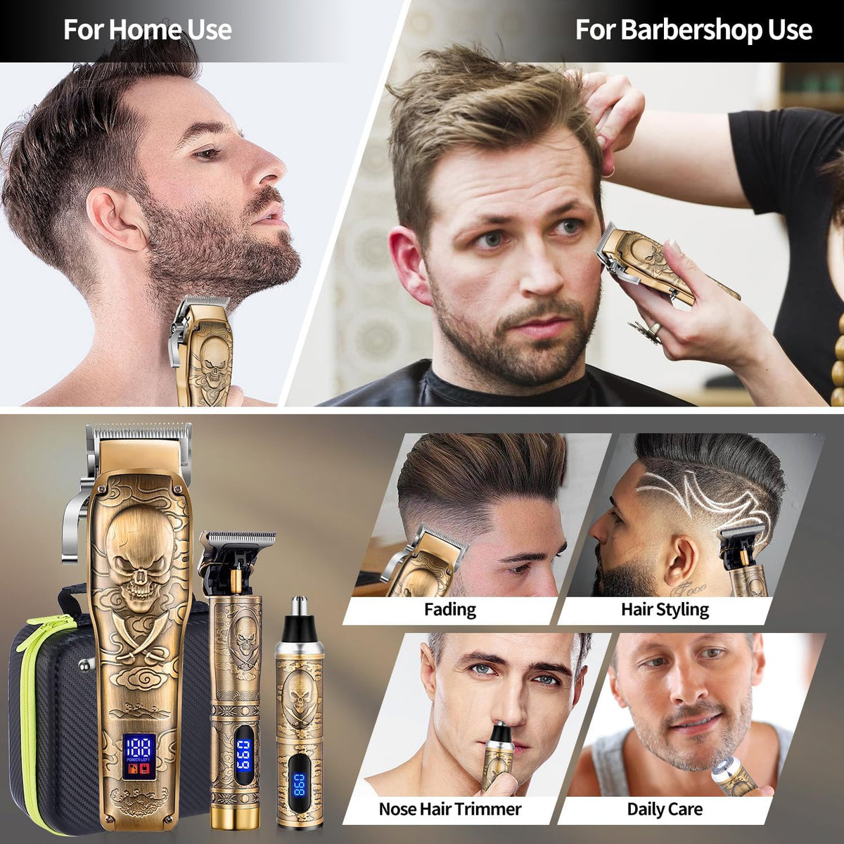 Roziapro Cortadora de pelo profesional para hombres, recortadora de...