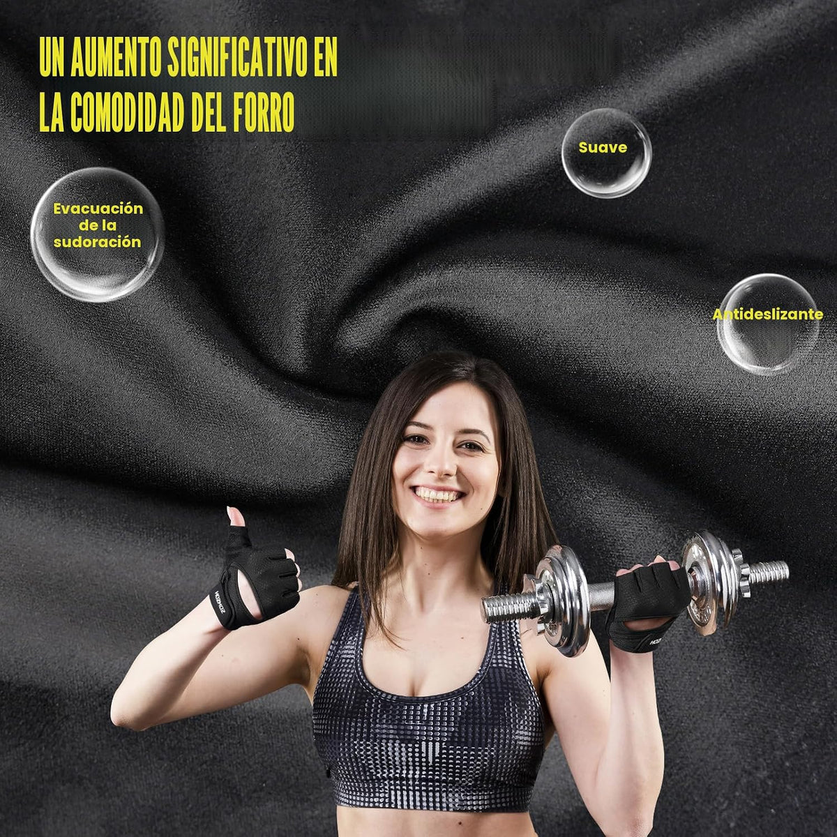 HOZMOZ Guantes ventilados para levantamiento de pesas, guantes de g...
