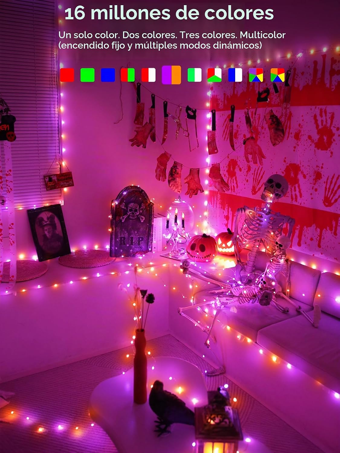 Brizled - Guirnalda de luces inteligentes, 200 luces LED RGB de 66...
