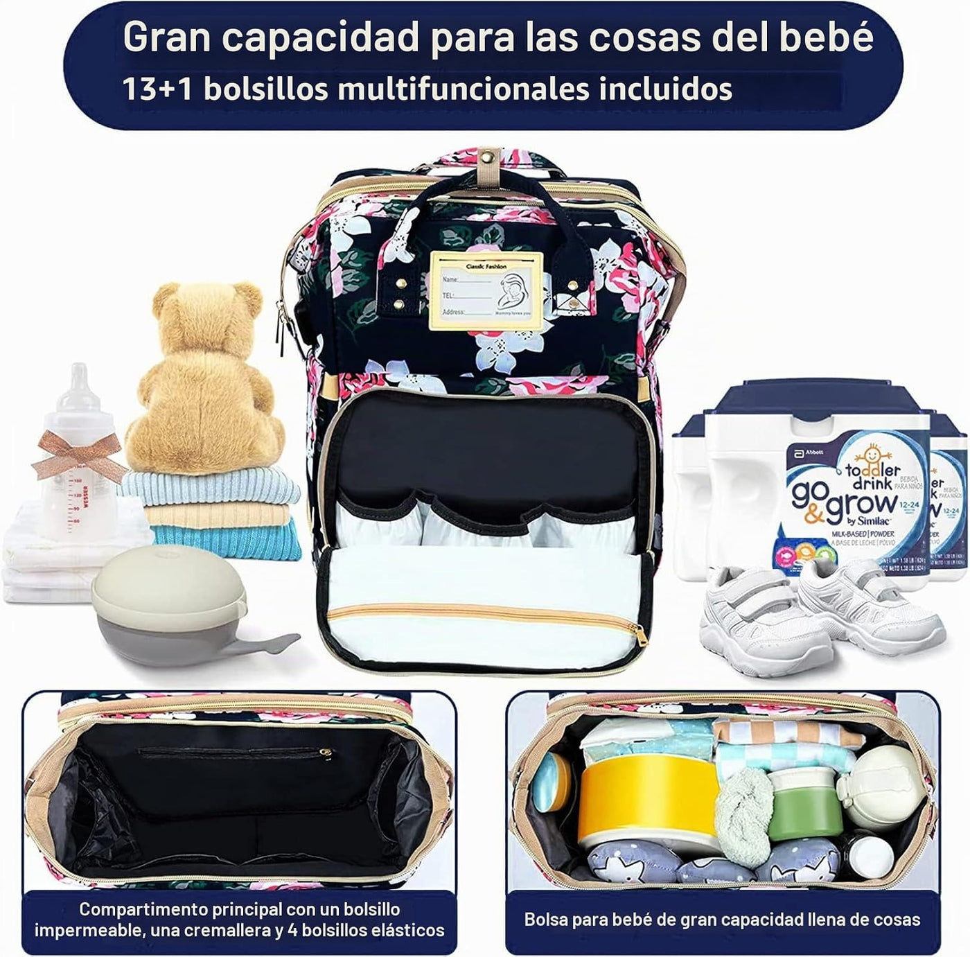 GurZinn Mochila Bolsa para Pañales Impermeable Bolsa para Bebé de G...