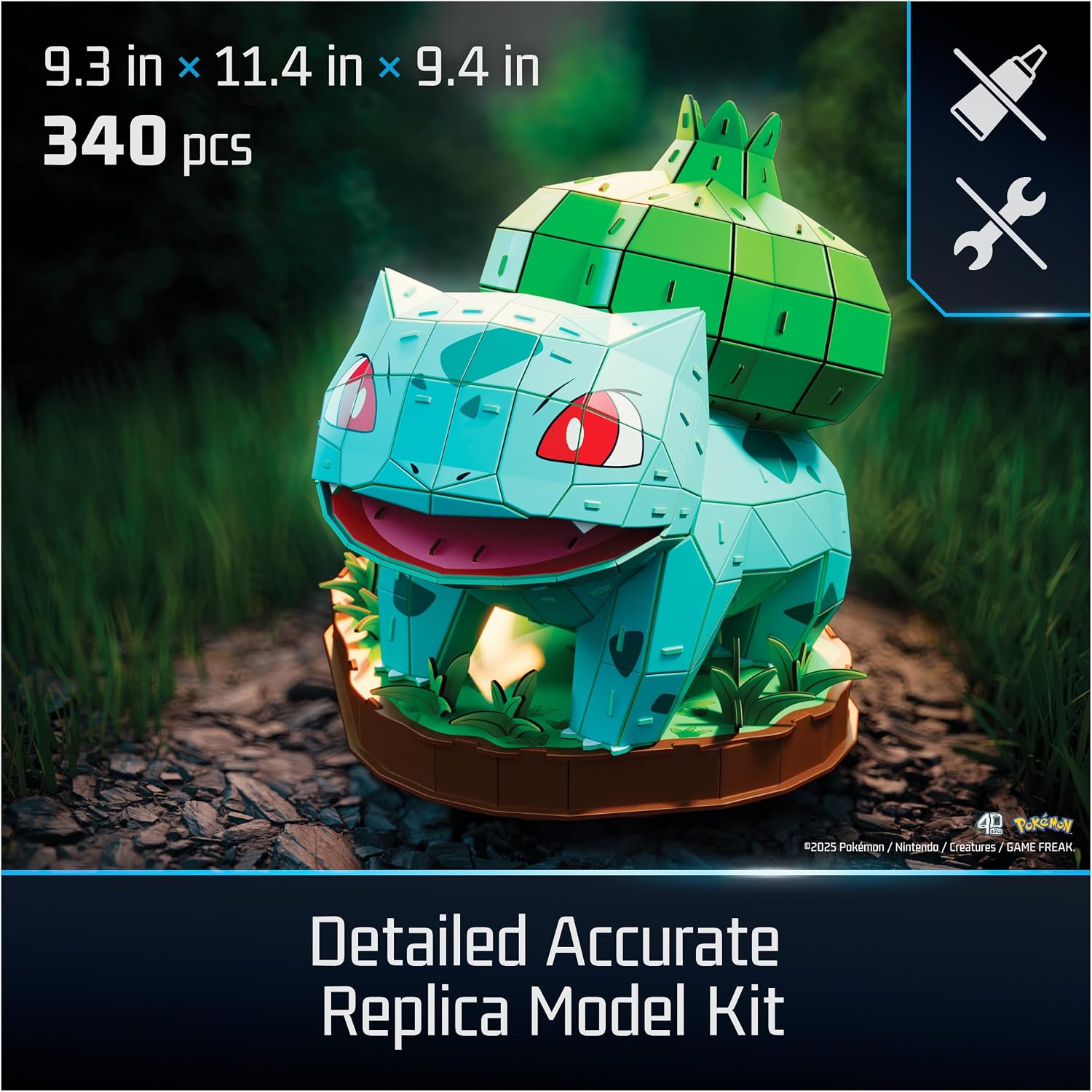4D Build Pokémon Bulbasaur - Kit de modelo de rompecabezas 3D, deco...