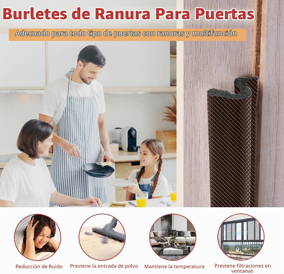 Solike Burlete de puerta de 40 pies con 8 sellos de esquina de puer...