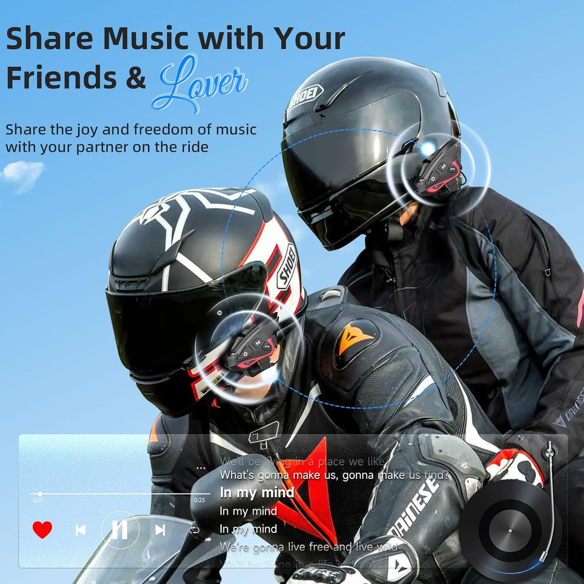 Moman Auriculares de intercomunicación para motocicleta, CP-S 8 Con...