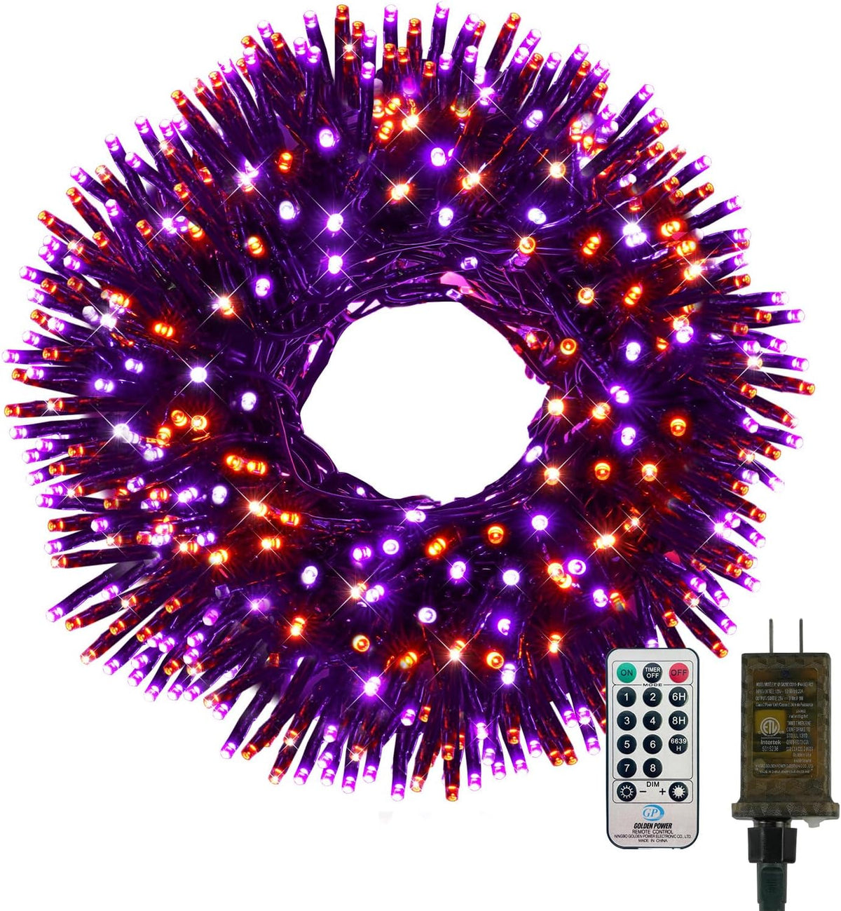 Guirnalda de luces de Halloween para exteriores, 25 pies, 500 luces...