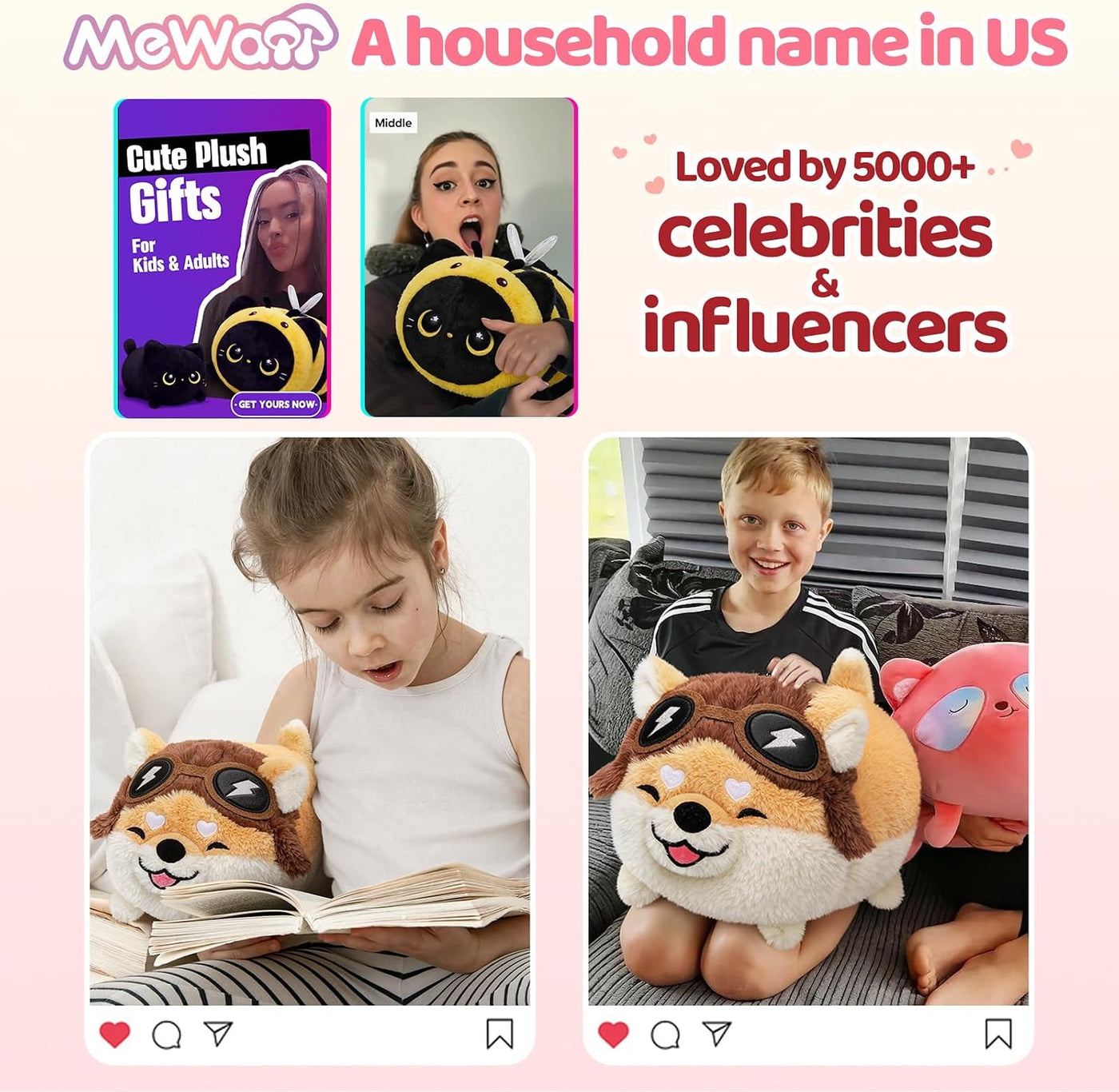 Mewaii Peluche Kawaii de peluche Shiba Inu de perro, sensación ultr...