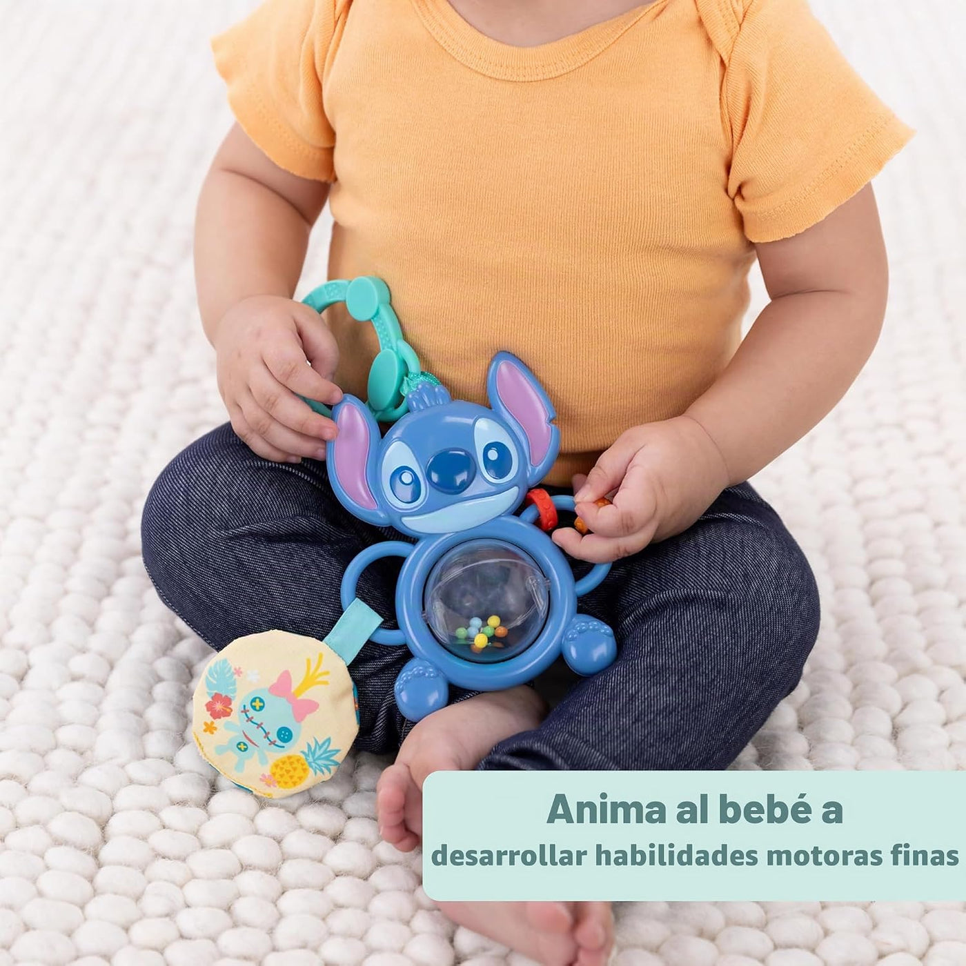 Bright Starts Disney Baby Stitch Tummy Tumble - Juguete giratorio p...