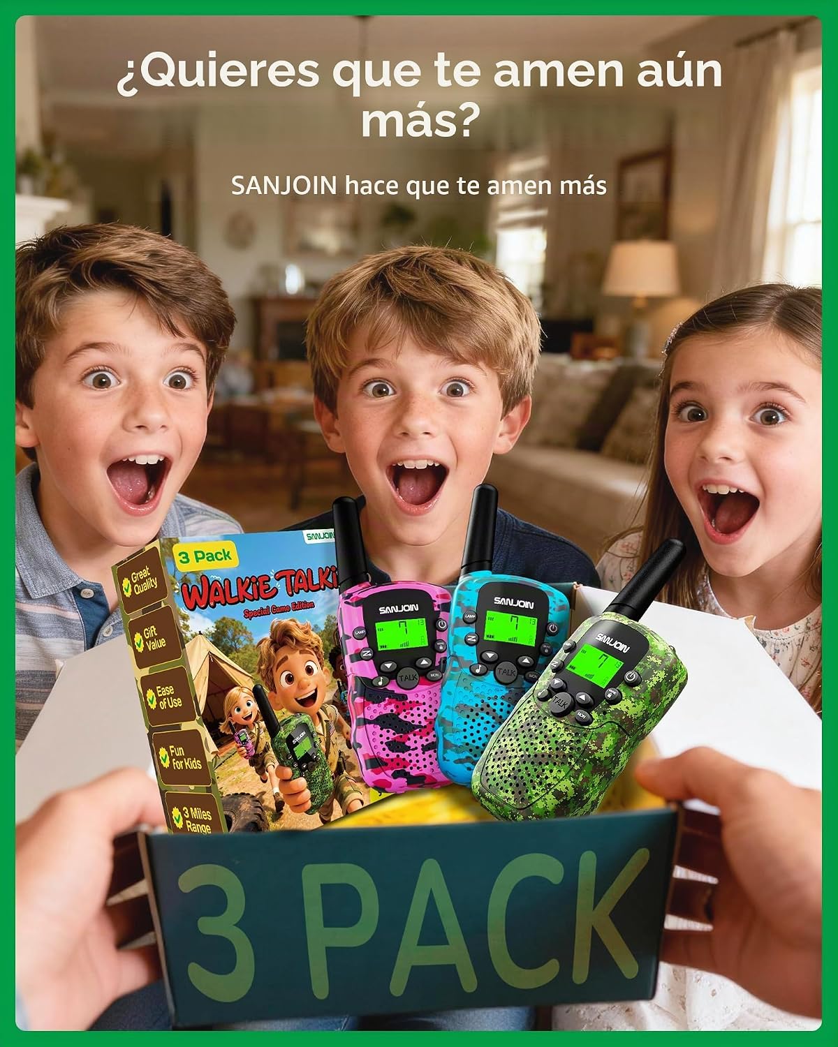 Walkie Talkies para niños, juguetes al aire libre para niños de 3 a...