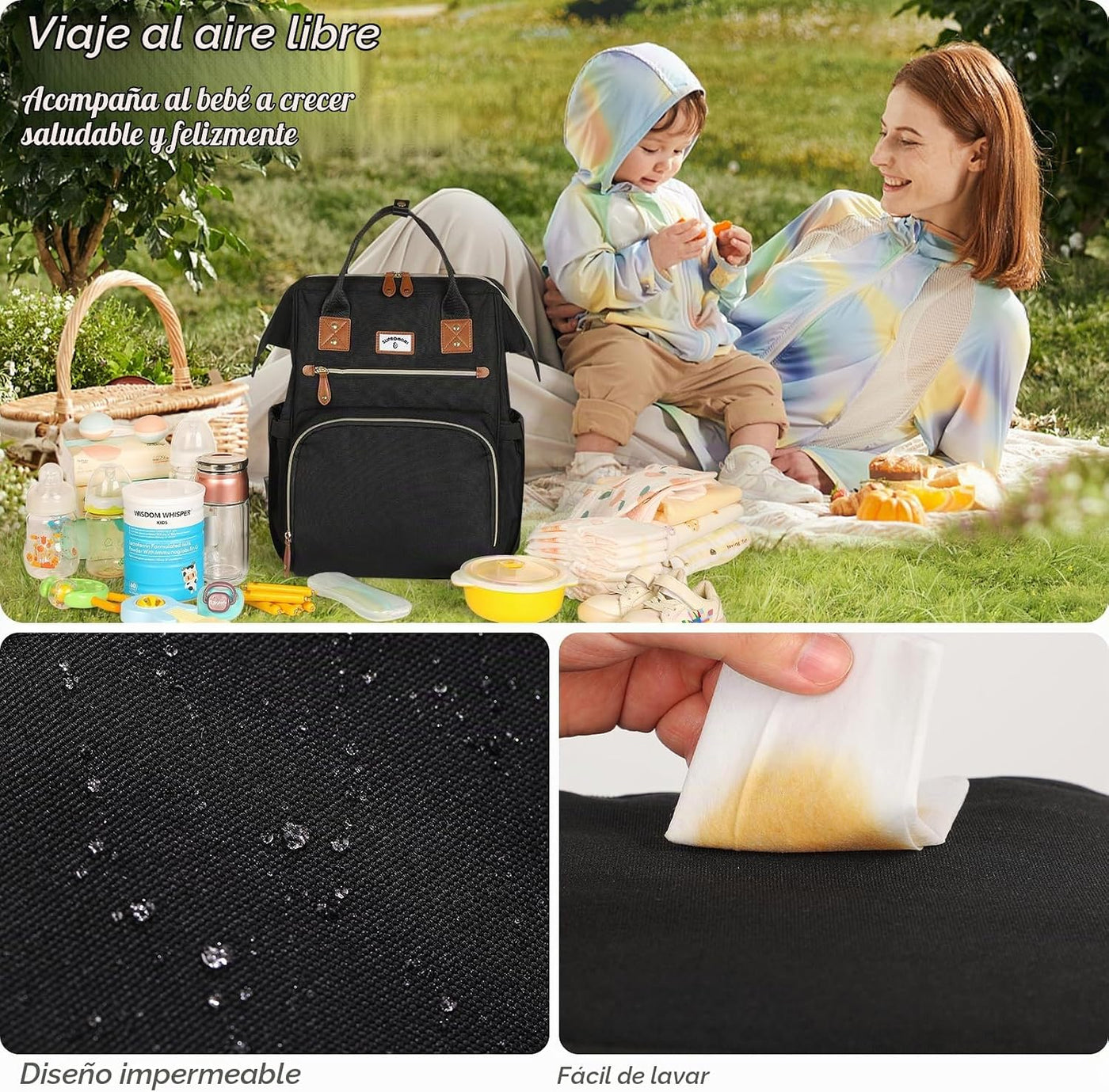 SUPROMOMI Mochila para pañales: bolsa de bebé grande para niños y n...