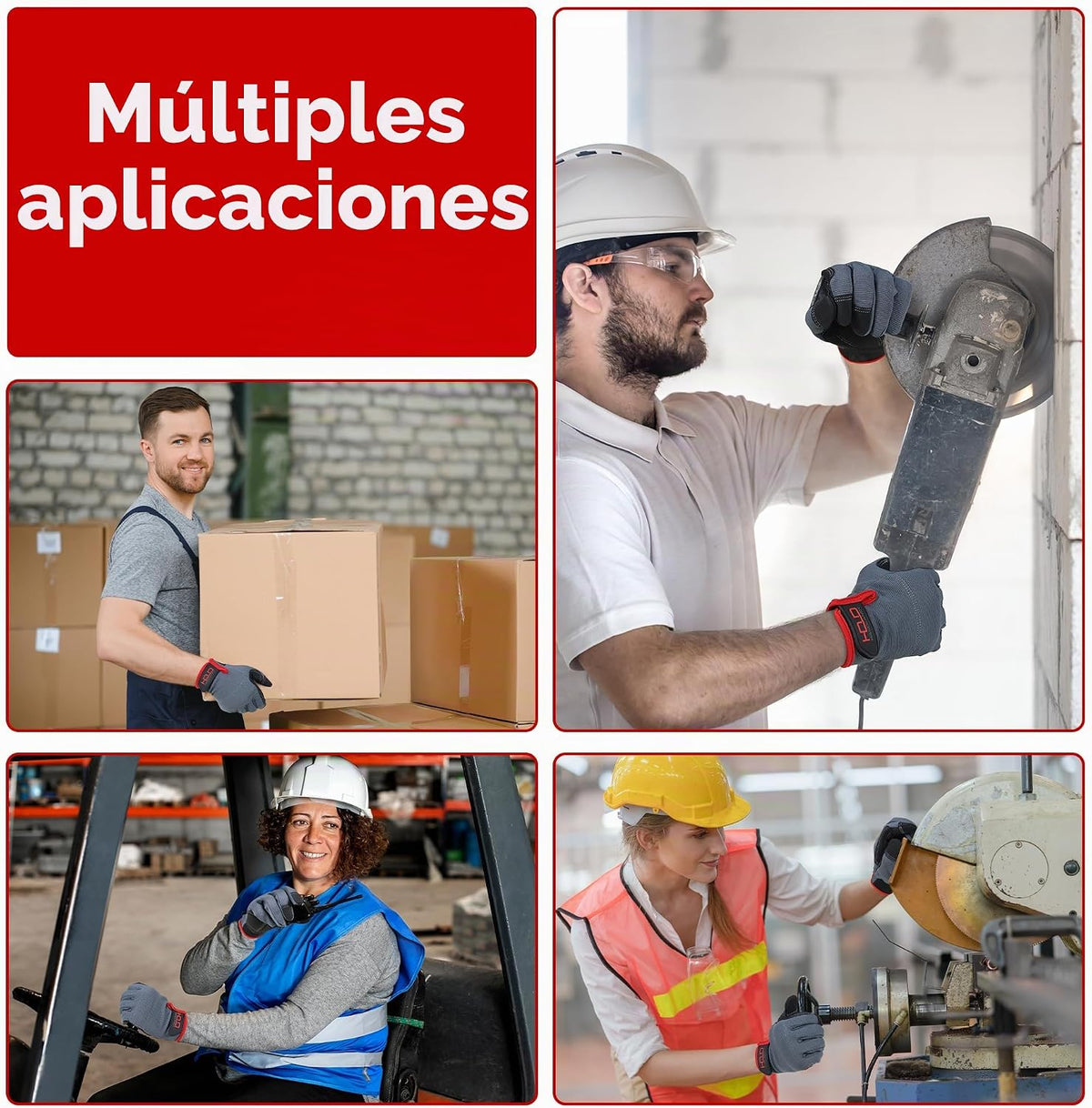 HANDLANDY Guantes de trabajo para hombre y mujer, guantes de trabaj...