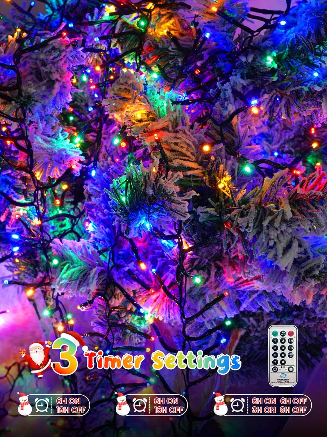 Luces de racimo de Navidad de 75 pies, 1500 luces LED con control r...