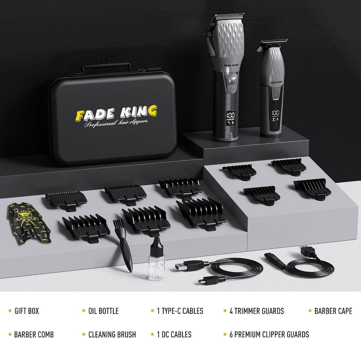 FADEKING® Cortadora de pelo inalámbrica y recortadora de barba para...