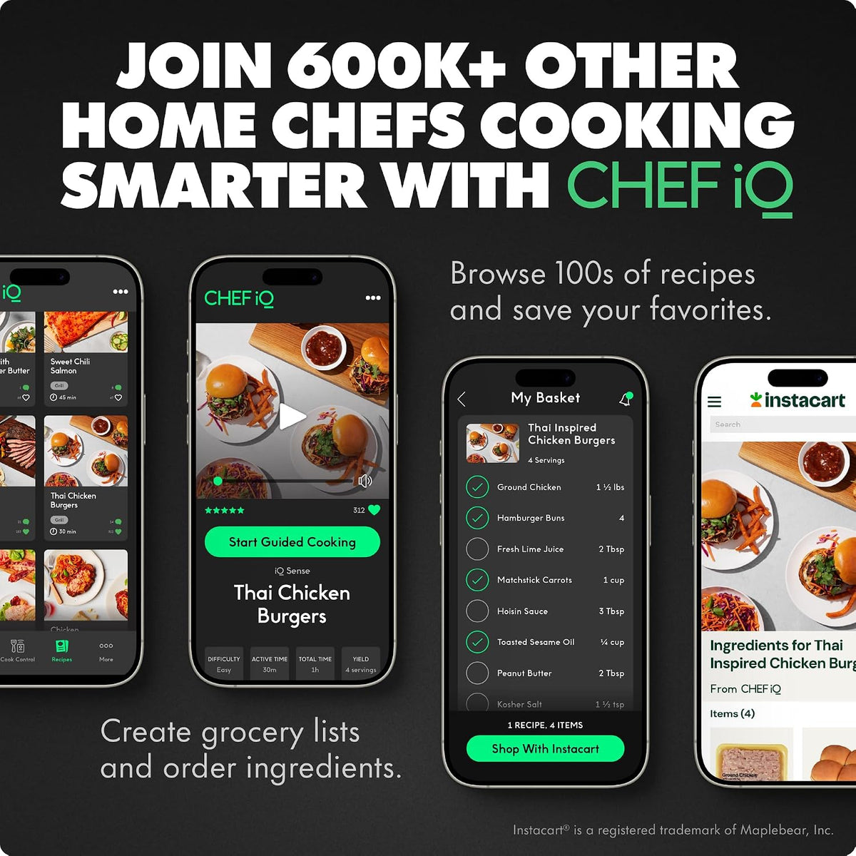 Chef iQ Sense | Termómetro inalámbrico inteligente para carne | Son...