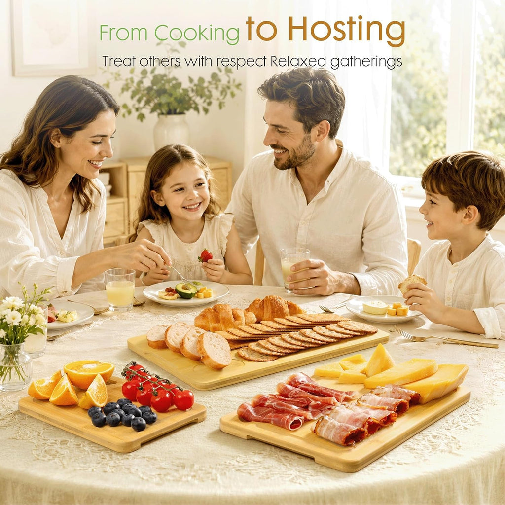 Astercook Nature - Tablas de cortar de bambú para cocina con soport...
