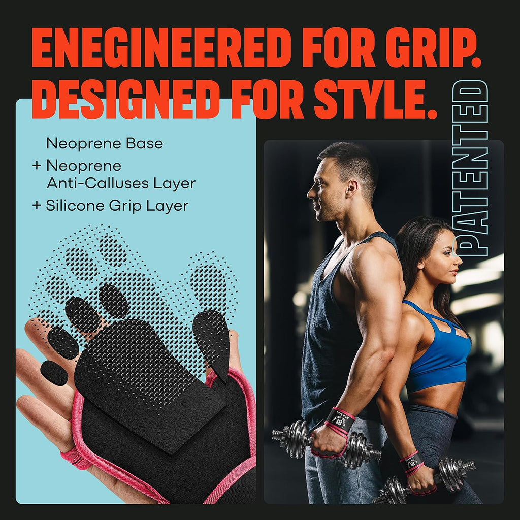 Mava Sports Guantes de gimnasio abiertos con soporte para muñeca in...
