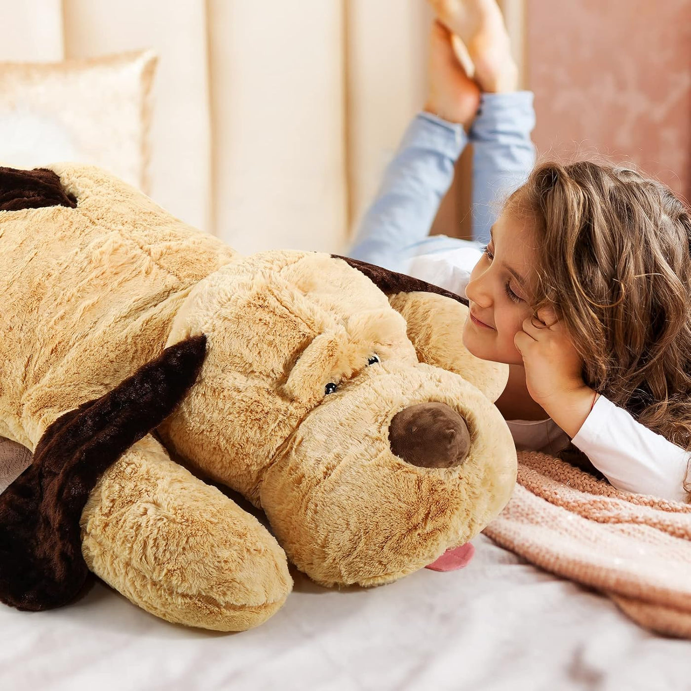 HyDren Almohada de peluche de perro gigante de 55 pulgadas | Compañ...