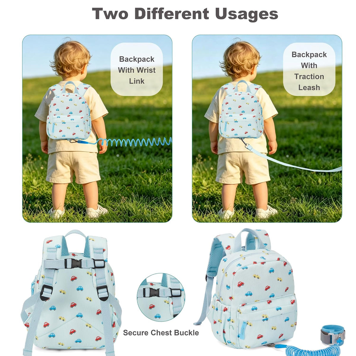 KingCheer Mochila de pana para niños pequeños con correa desmontabl...