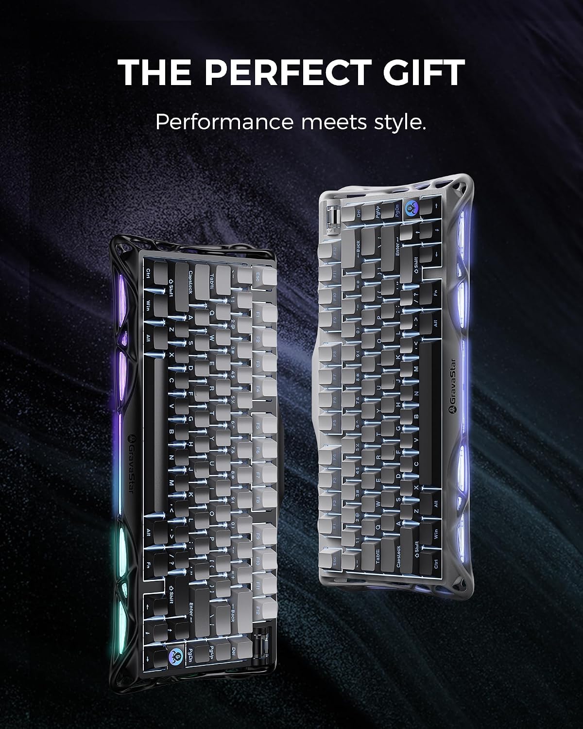 GravaStar Mercury K1 75% teclado mecánico inalámbrico para juegos,...