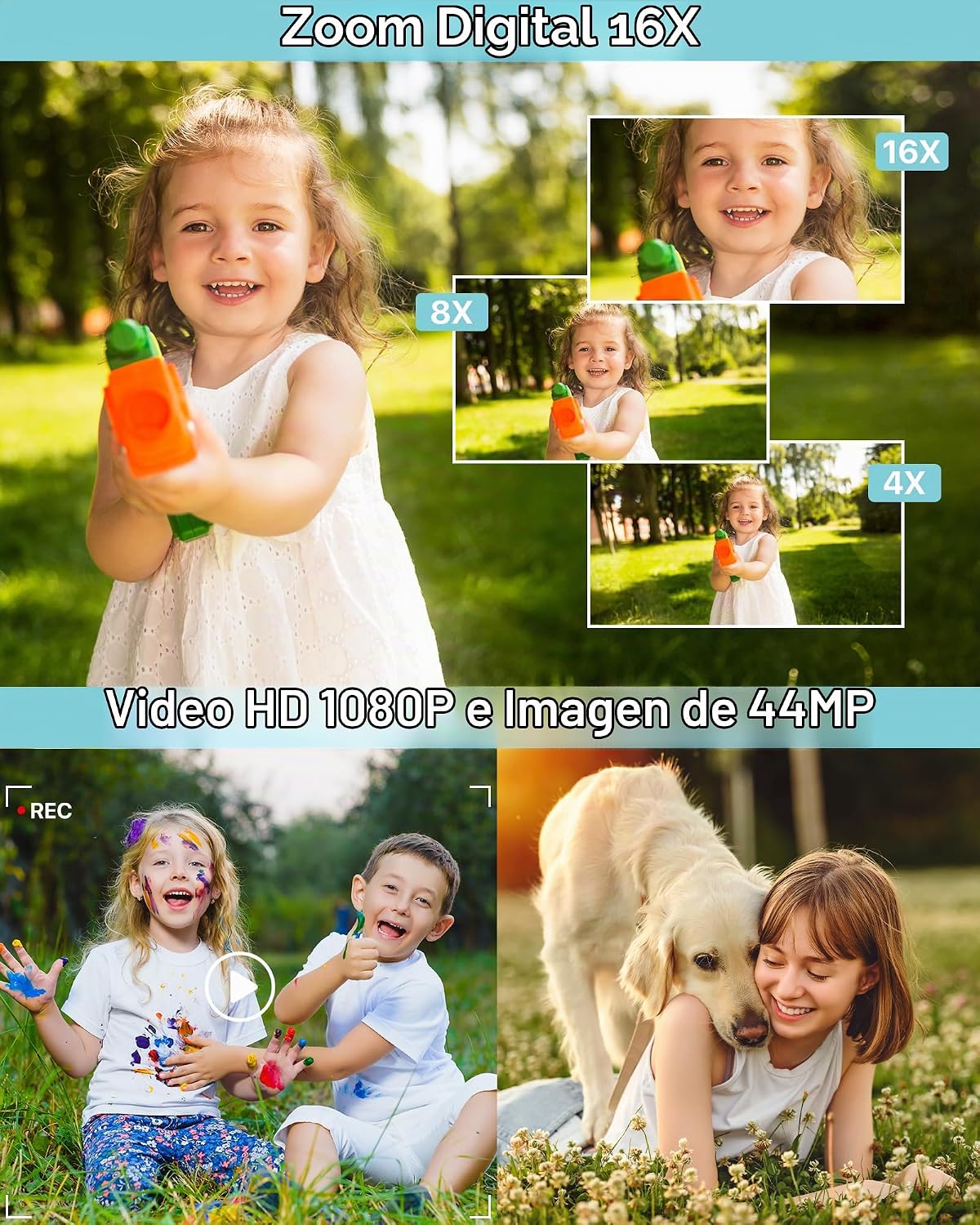 Cámara digital, la última cámara digital FHD 1080P para adolescente...