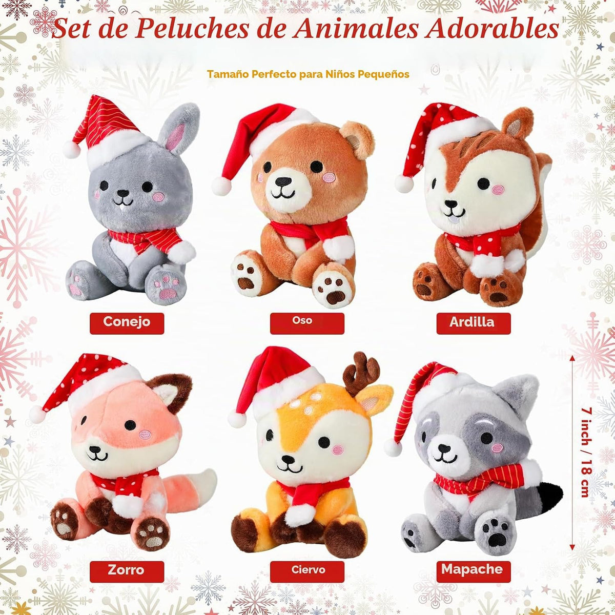 RoundFunny 6 piezas de animales grandes del bosque de 7 pulgadas a...