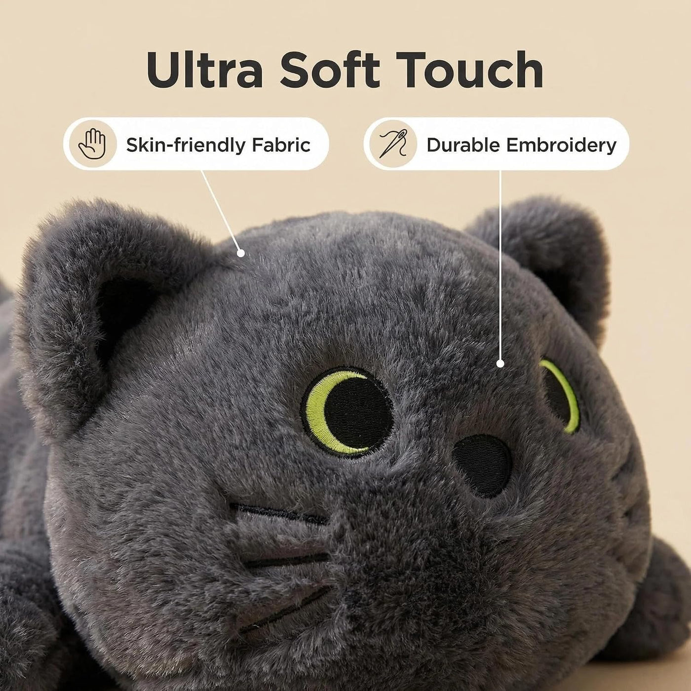 HAIJUNYA Animal de peluche con peso de gato de 22 pulgadas, 4 libra...