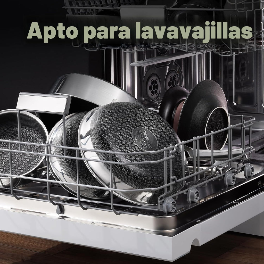 OATOFP Juego de sartenes antiadherentes, juego de sartenes híbridas...