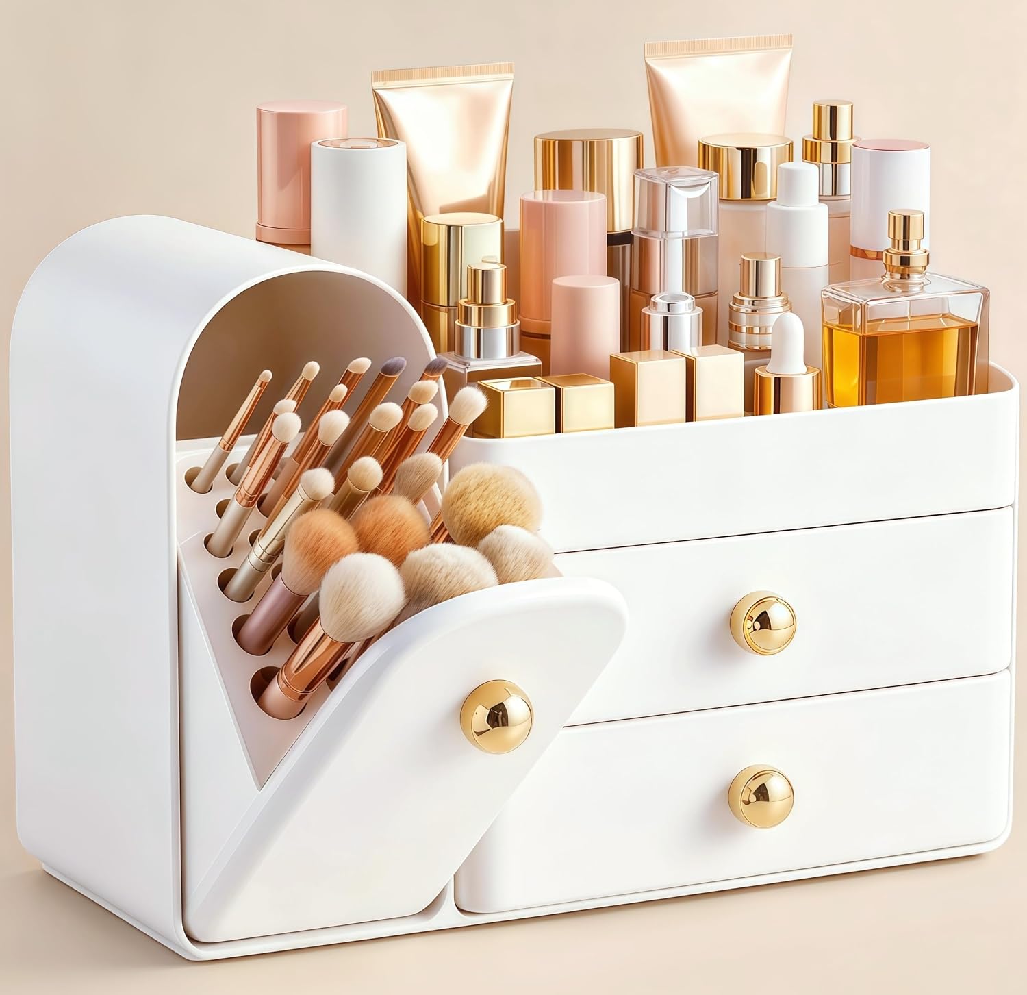 HBlife Organizador de maquillaje para encimera con cajones, organiz...