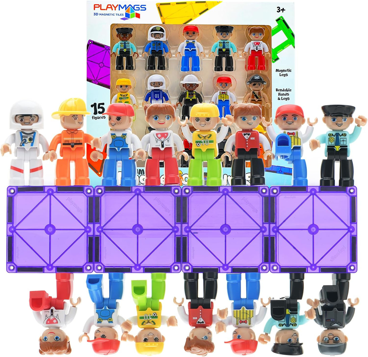 Playmags Figuras Magnéticas Grandes - Set de 15