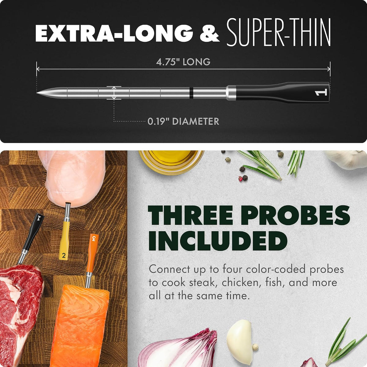 Chef iQ Sense | Termómetro inalámbrico inteligente para carne | 3 s...