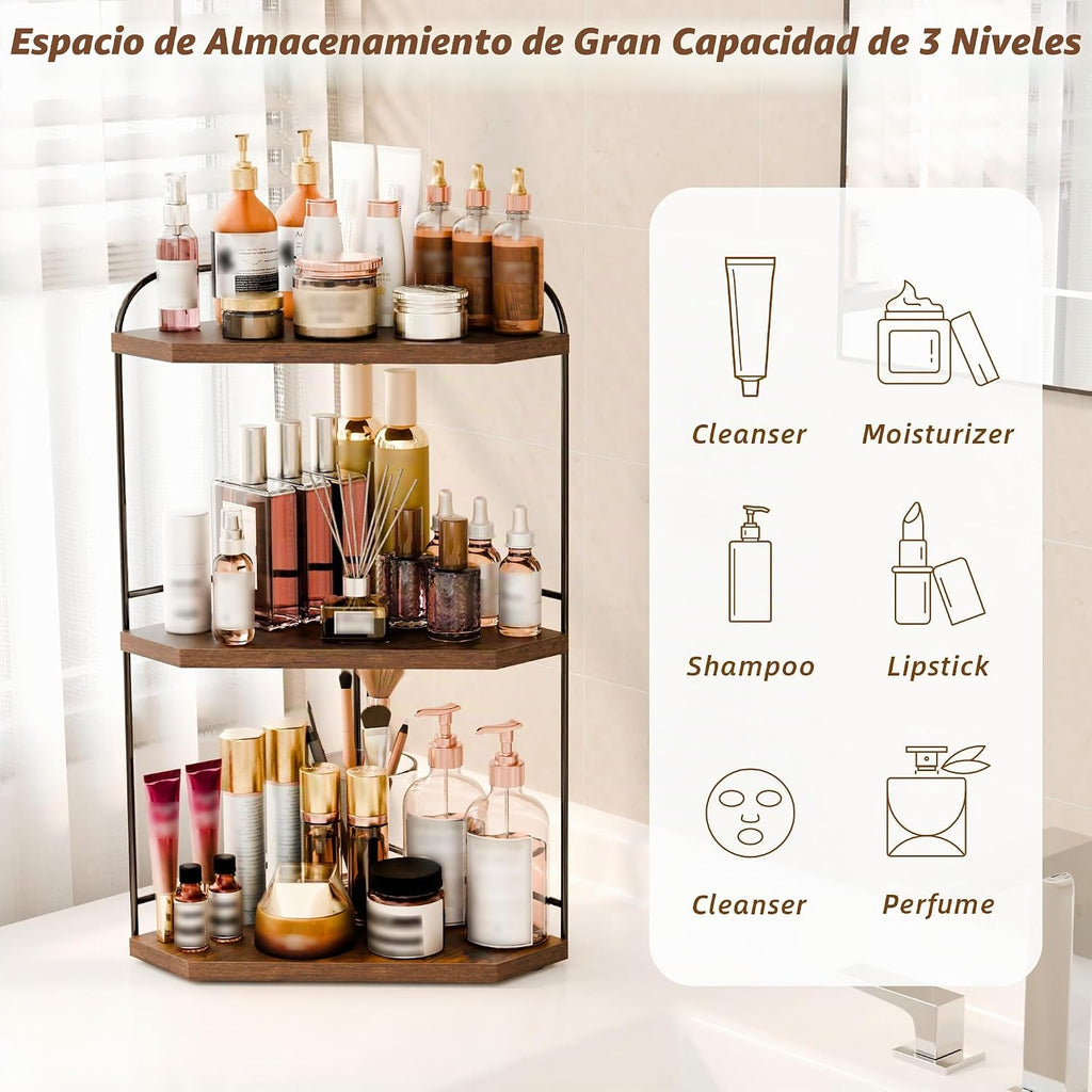 Naeqieo Organizador de esquina para encimera de baño, organizador d...
