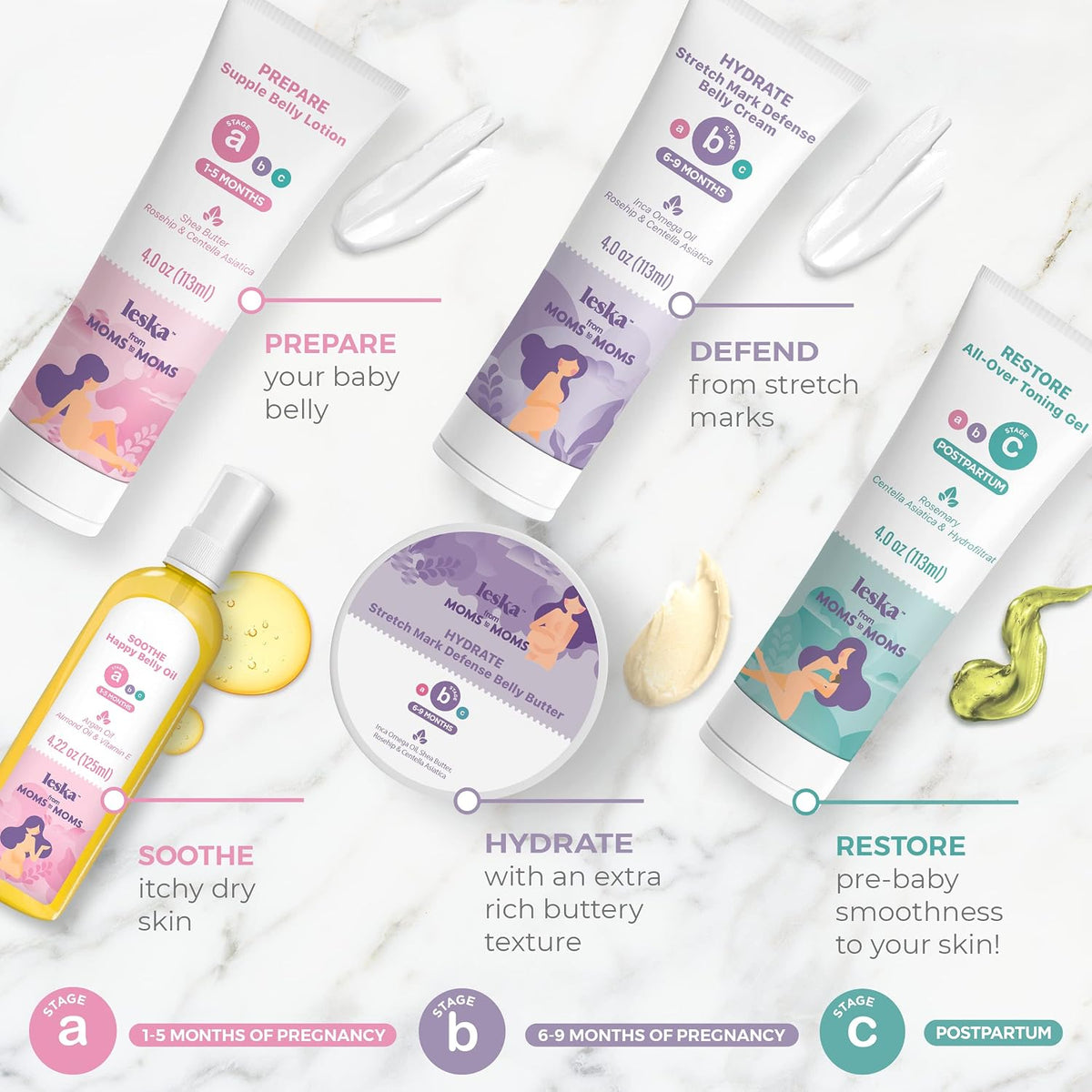 Leska Crema para estrías de maternidad | ETAPA B: Crema hidratante...