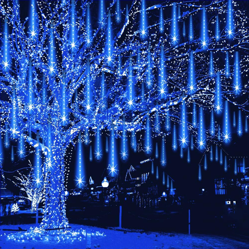 Weepong Luces de Navidad de lluvia de meteoritos para exteriores co...