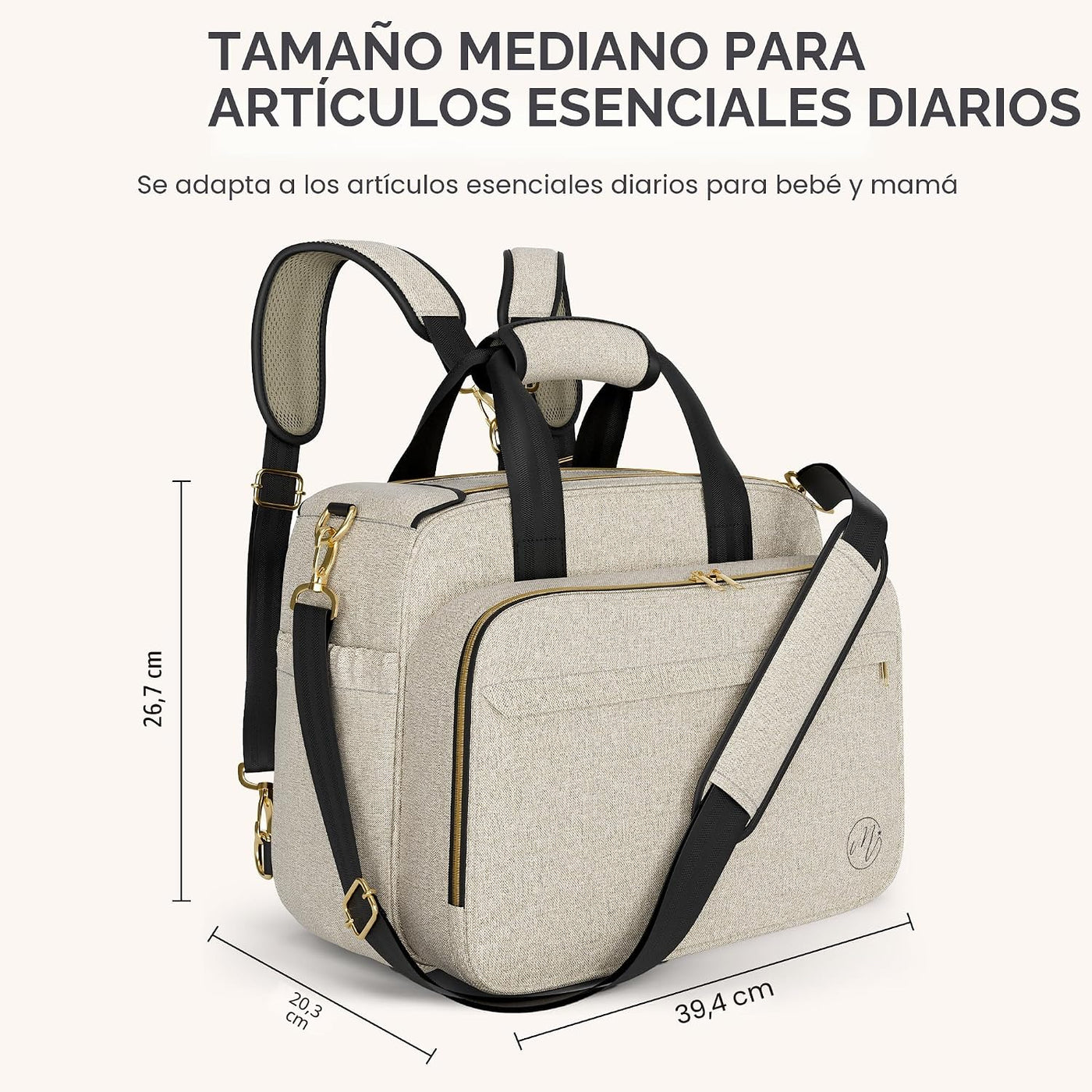 Mellories Bolso de pañales convertible de 4 en 1 para bebés niños y...