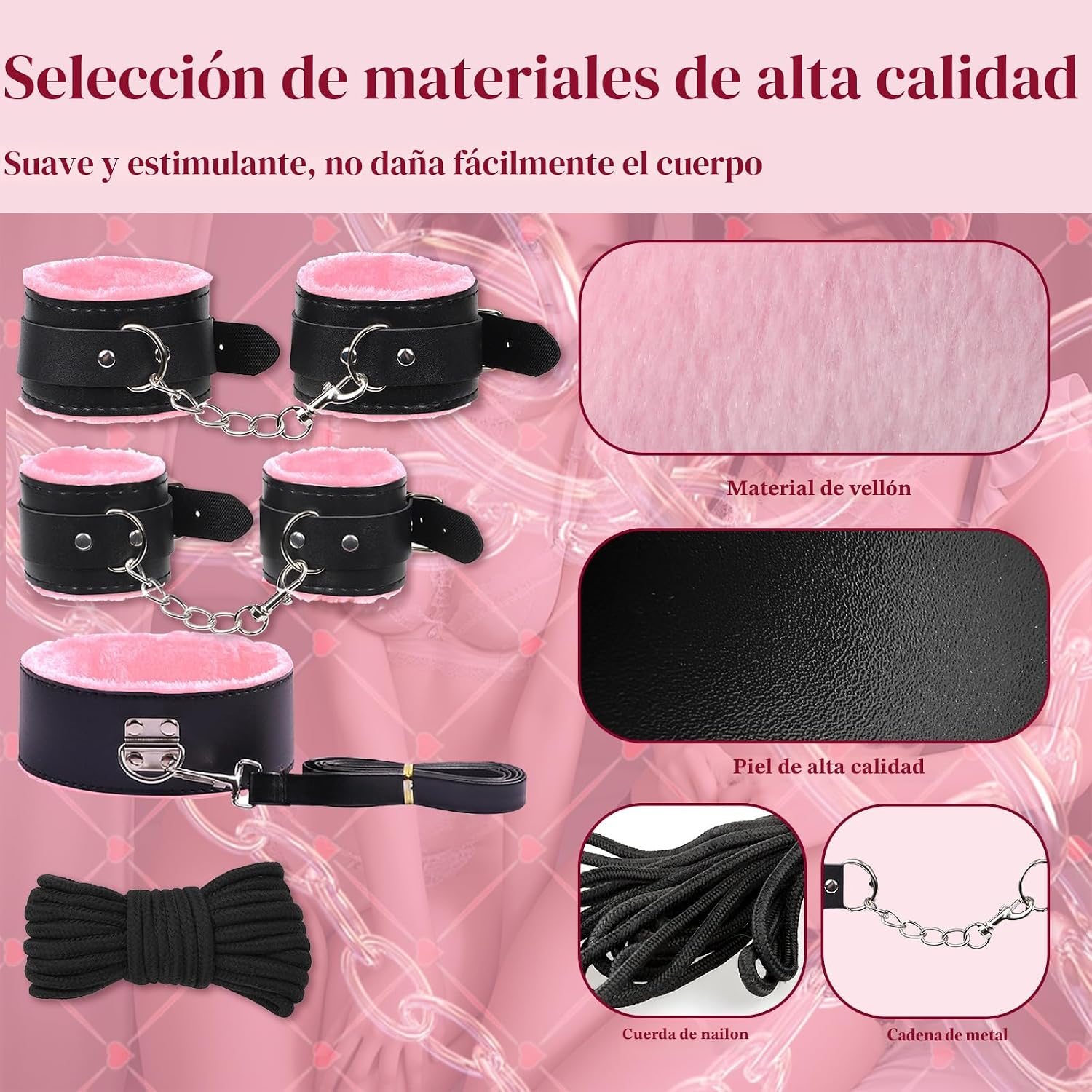Kit de Bondage BDSM Juguetes Sexuales 8 Piezas Conjunto de Bondage...