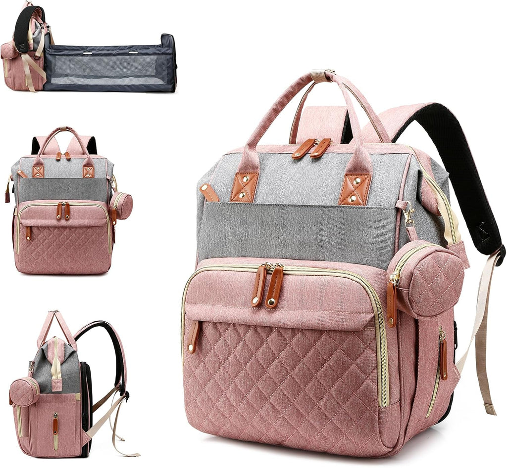 Lamroro Bolsa de pañales con cambiador, mochila impermeable 3 en 1...