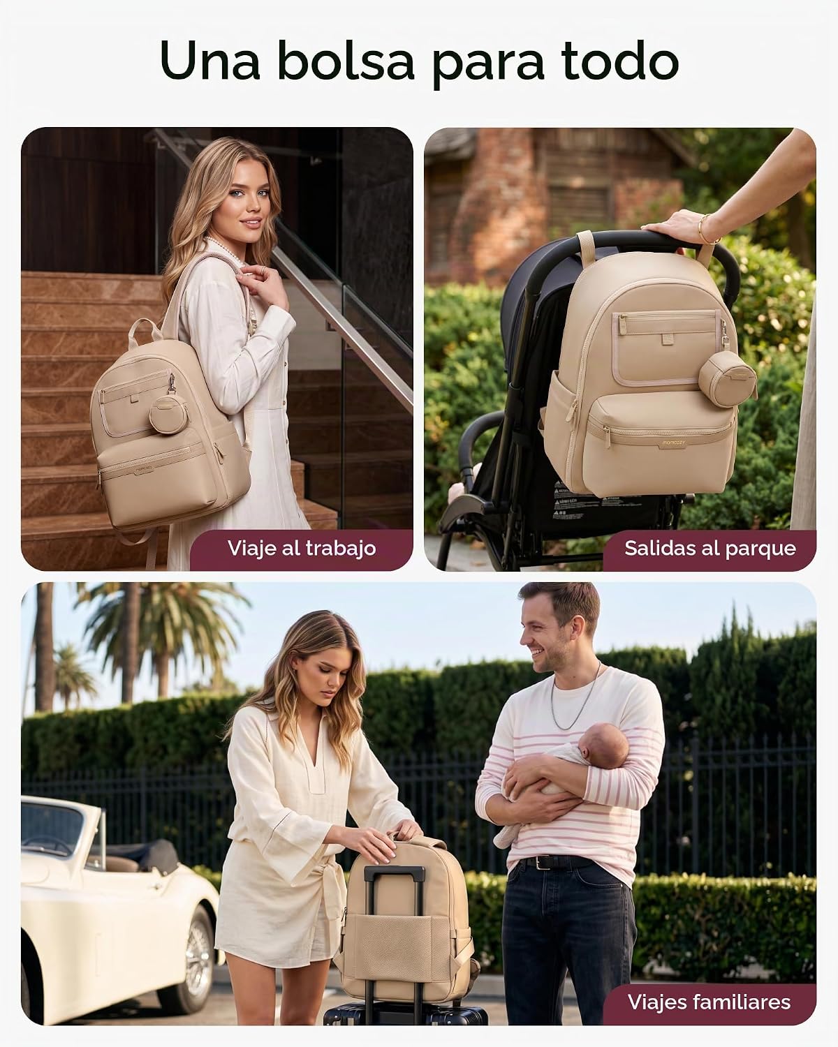 Momcozy Mochila para pañales para viajes y trabajo, impermeable y c...