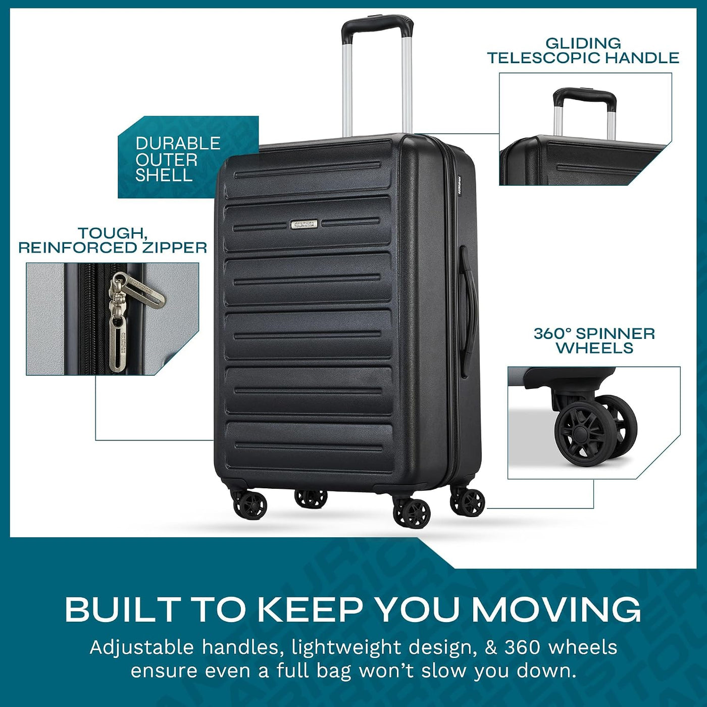 American Tourister Westridge - Juego de maletas rígidas con ruedas...