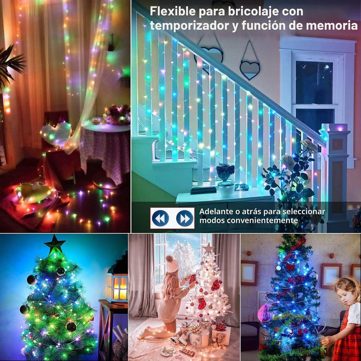 BrizLabs - Guirnalda de luces de Halloween, 200 luces LED que cambi...
