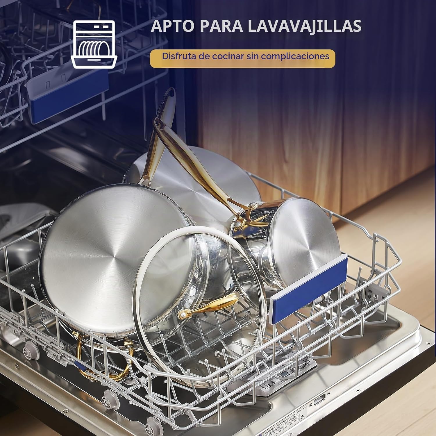 EWFEN - Juego de ollas y sartenes de acero inoxidable de triple cap...