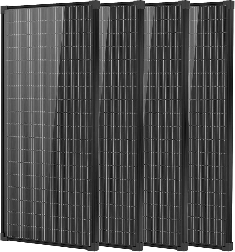 AeternaSol Panel solar tipo N de 400 W, 12 V, negro, paquete de 4,...