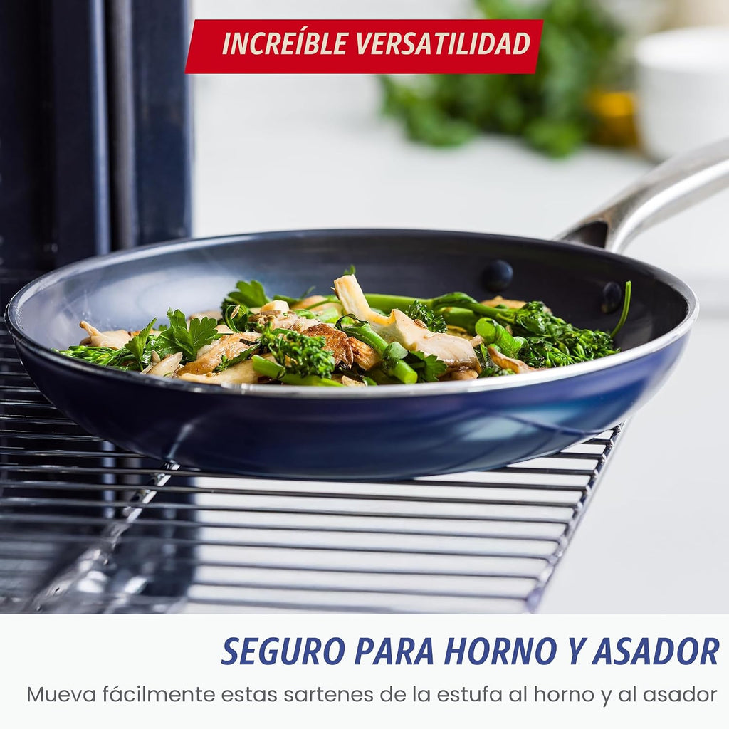 Blue Diamond - Sartén antiadherente de 10 pulgadas con infusión de...